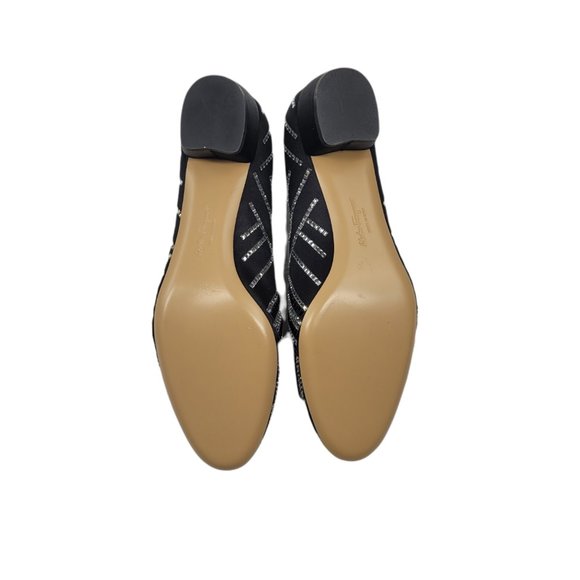 Salvatore Ferragamo Crystal Embellished Vara Pumps - Picture 6 of 6